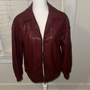 Women Burgundy Leather Jacket